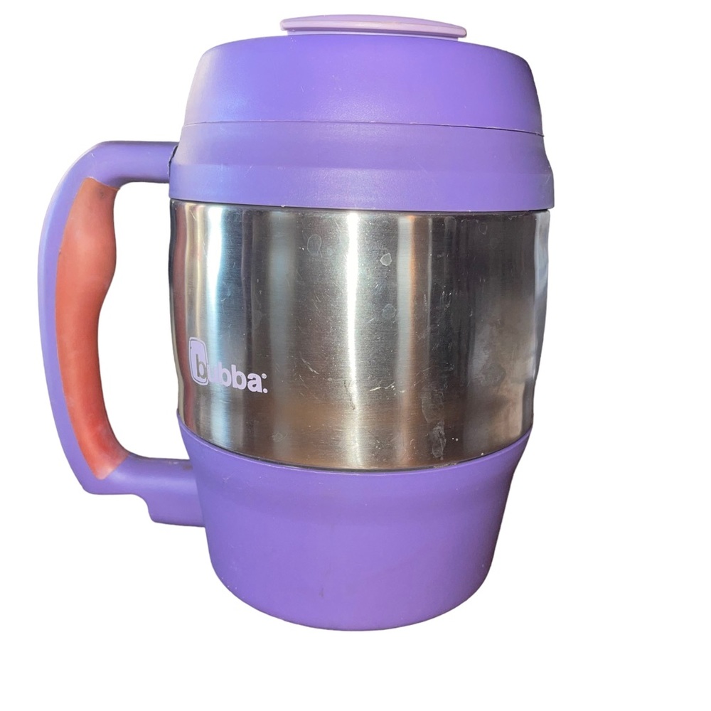 Bubba Keg 52oz Purple Travel Mug Classic Handle Bottle Opener  Flip Lid Hot Cold - Picture 2 of 6